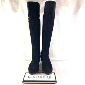 La Canadienne All-Weather Waterproof Black Suede Over-The-Knee Boot sz 9 Riding